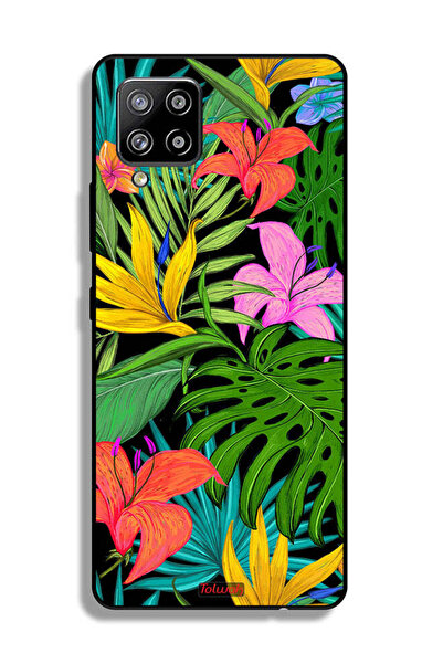 Tolwak غطاء حماية لهاتف سامسونج جالاكسي M42 5G بنقشة زهور استوائية وأوراق شجر