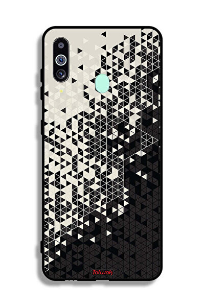 Tolwak غطاء حماية لهاتف سامسونج جالاكسي A60 بنمط مثلث فني رقمي