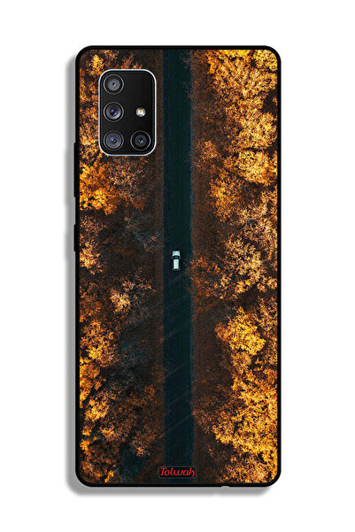 Tolwak غطاء حماية لهاتف سامسونج جالاكسي A71 5G بتصميم طريق في أشجار الخريف