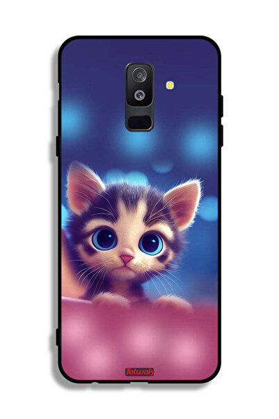Tolwak غطاء حماية بتصميم قطة صغيرة من سامسونج جالكسي A6 بلس (2018)