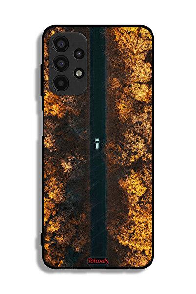 Tolwak غطاء حماية لهاتف سامسونج جالاكسي A13 4G بتصميم طريق في أشجار الخريف