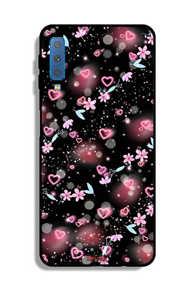 Tolwak غطاء حماية لهاتف سامسونج جالكسي A7 (2018) برسومات قلوب وأزهار صغيرة