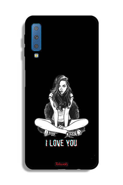 Tolwak غطاء حماية لهاتف Samsung Galaxy A7 (2018) مطبوع عليه عبارة "أحبك"