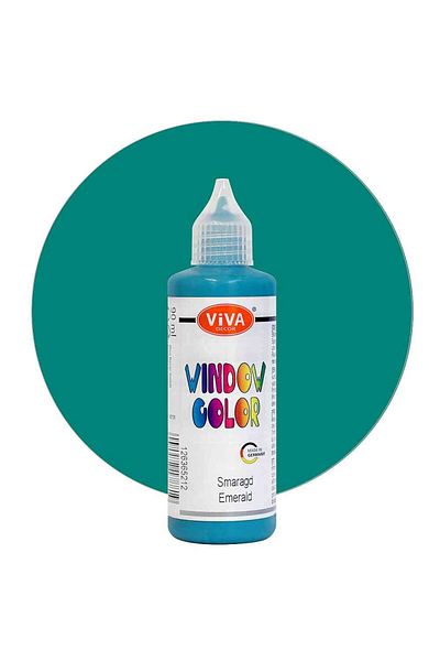 Viva Decor Window paint, with applicator, VIVA DECOR, 90ml Emerald green