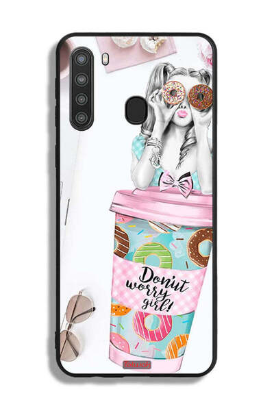 Tolwak غطاء حماية لهاتف سامسونج جالكسي A21 - فتاة دونات ووري