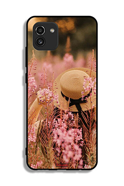 Tolwak Samsung Galaxy A03 Protective Case Cover Hat Girl In Flowers