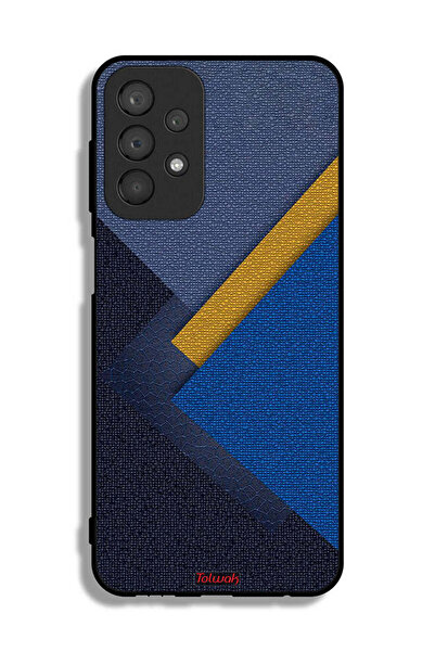 Tolwak غطاء حماية لهاتف سامسونج جالكسي A23 بنقشة مثلثات جلدية