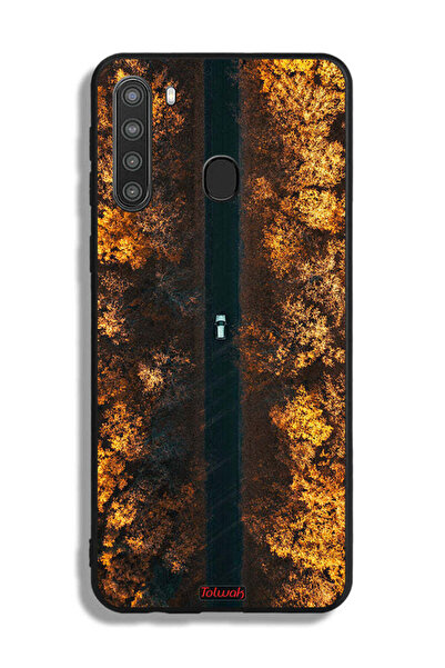 Tolwak غطاء حماية لهاتف سامسونج جالكسي A21 - طريق في أشجار الخريف