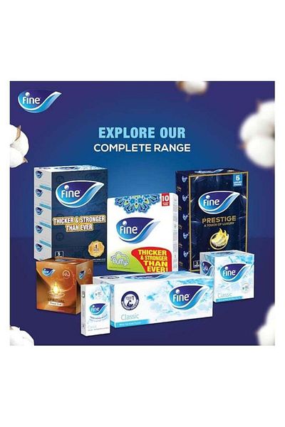 FINE FLUFFY 200 SHEETS X 2 PLY PACK OF 10 GERM PROTECTION SOFT FACIAL TISSUE