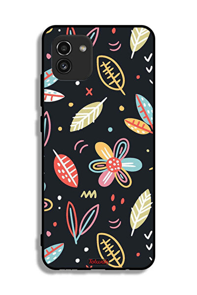 Tolwak غطاء حماية لهاتف سامسونج جالكسي A03 بطبعة زهور وأوراق فنية تجريدية