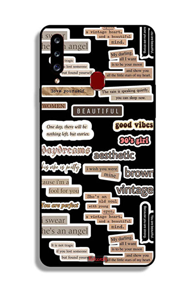 Tolwak Samsung Galaxy A20s Protective Case Cover Beautiful Quotes Stickers