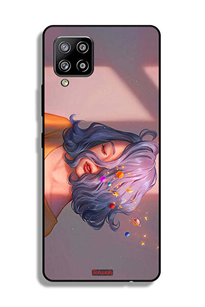 Tolwak Samsung Galaxy M42 5G Protective Case Cover Girl And Space Art