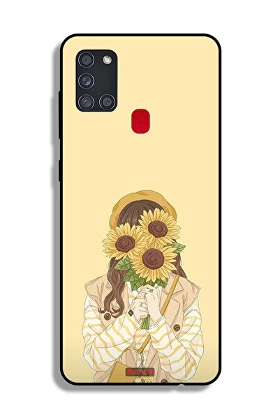 Tolwak غطاء حماية لهاتف سامسونج جالكسي A21s بغطاء وجه مزين بزهرة عباد الشمس