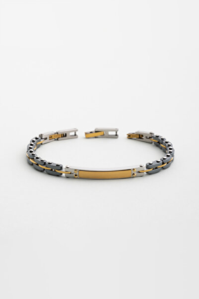 So CHIC... Sparta Gücü Sarı Kaplama Çelik Erkek Bileklik