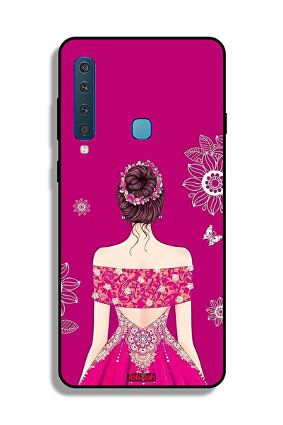 Tolwak غطاء حماية لهاتف Samsung Galaxy A9 (2018) بتصميم فتاة وزهور