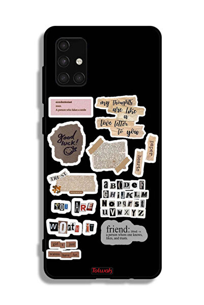 Tolwak غطاء حماية لهاتف سامسونج جالاكسي A71 4G، ملصقات عبارات الحظ السعيد