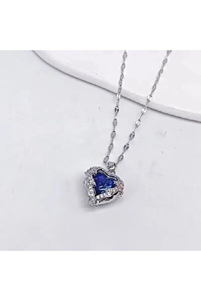 Choice قطعة واحدة من قلادة قلب المحيط المرصعة بالزركون البرونزي بلون الذهب ال...