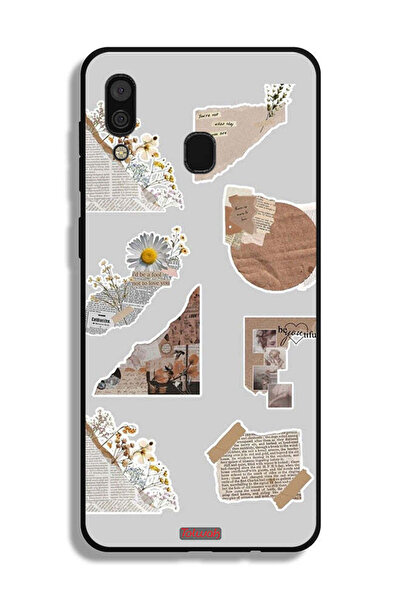 Tolwak غطاء حماية لهاتف سامسونج جالكسي A30 مصنوع من قطع من الملصقات الورقية