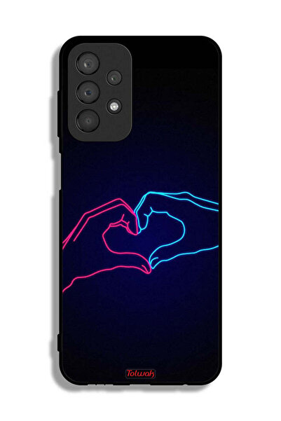 Tolwak Samsung Galaxy A23 Protective Case Cover Touching Hand Making Heart