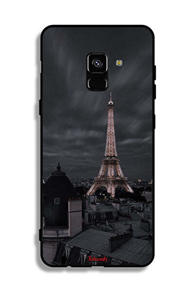 Tolwak غطاء حماية لهاتف سامسونج جالاكسي A8 بلس (2018) بتصميم برج إيفل في الليل
