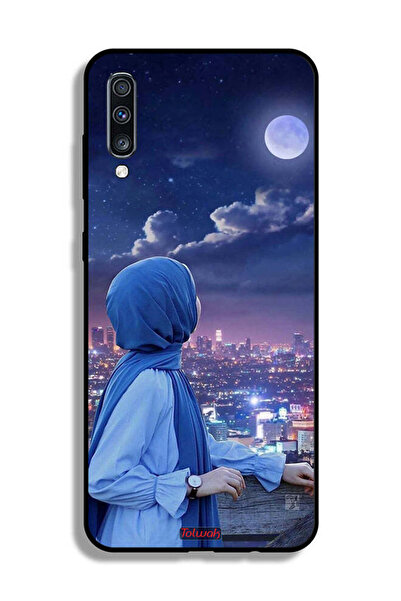 Tolwak غطاء حماية لهاتف سامسونج جالاكسي A70 بطبعة فتاة محجبة تنظر إلى القمر