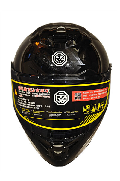 GÜMRÜK BEY ORZ-169 FMVSS 218 Sertifikalı Parlak Siyah Tam Koruma Motosiklet Kaskı – M Beden