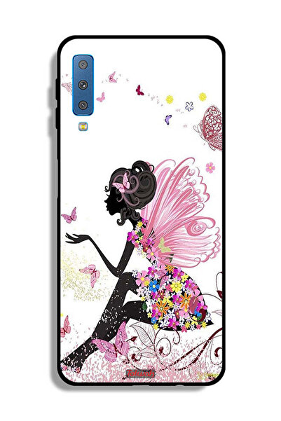 Tolwak Samsung Galaxy A7 (2018) Protective Case Cover Butterfly Girl Artwork