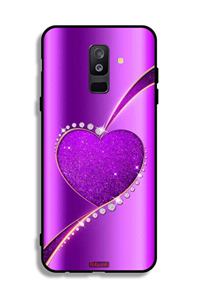 Tolwak غطاء حماية بتصميم قلب لامع من سامسونج جالكسي A6 بلس (2018)