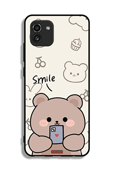 Tolwak غطاء حماية لهاتف سامسونج جالكسي A03 برسومات الدب المبتسم