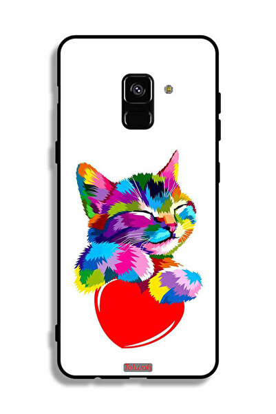 Tolwak غطاء حماية لهاتف Samsung Galaxy A8 Plus (2018) بتصميم قطة ملونة