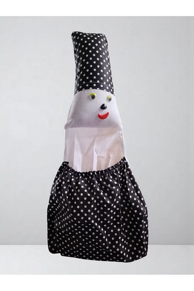 PAMUK DÜNYAM HOME Bag Holder Fabric with Elastic / Dark Gray / Decorative Kitchen Bag Holder