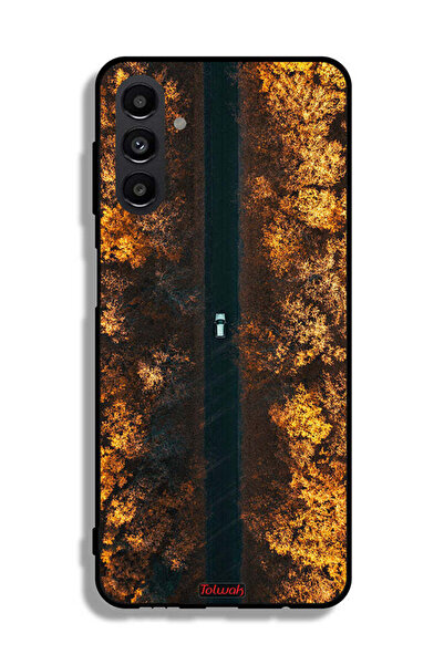 Tolwak غطاء حماية لهاتف سامسونج جالكسي A13 5G بتصميم طريق في أشجار الخريف