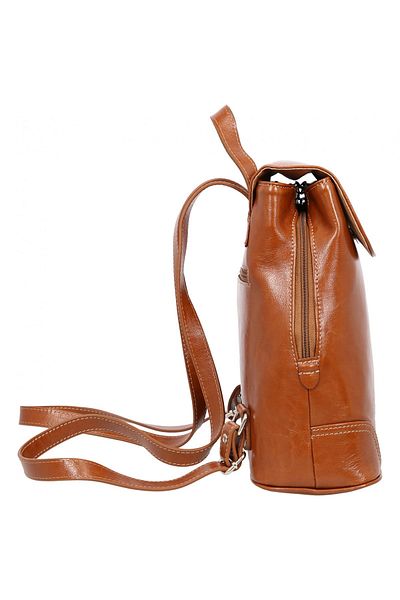 Magazinul de genti Ladies' backpack in natural leather, model 097, tobacco brown