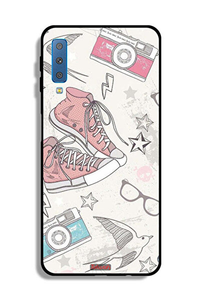 Tolwak غطاء حماية من القماش بتصميم حذاء وفن كاميرا لهاتف Samsung Galaxy A7 (2...