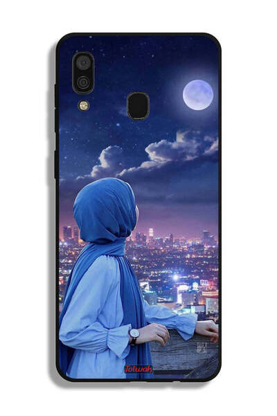 Tolwak Samsung Galaxy A30 Protective Case Cover Looking At Moon Hijab Girl