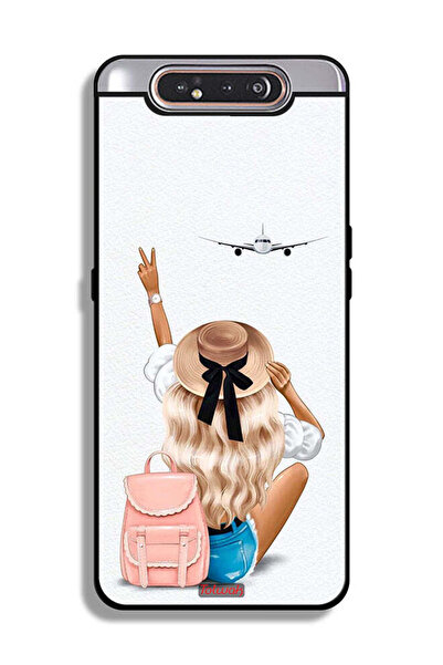 Tolwak غطاء حماية لهاتف سامسونج جالكسي A80 بتصميم فتاة تحب السفر