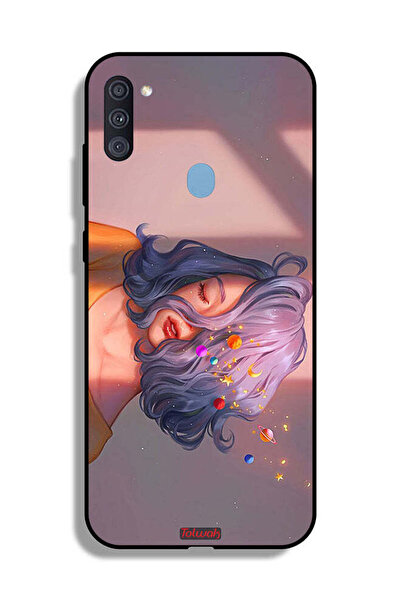 Tolwak Samsung Galaxy A11 Protective Case Cover Girl And Space Art