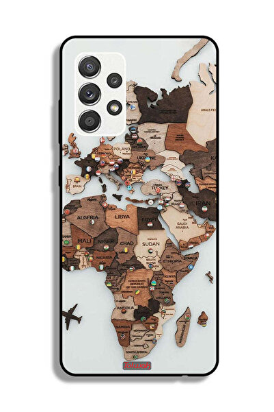 Tolwak Samsung Galaxy M32 5G Protective Case Cover World Map Art