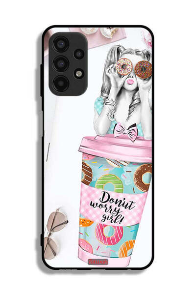 Tolwak غطاء حماية لهاتف سامسونج جالاكسي A13 4G بتصميم فتاة دونات ووري