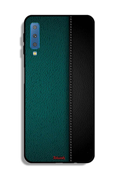Tolwak غطاء حماية جلدي بنمط هندسي لهاتف Samsung Galaxy A7 (2018)