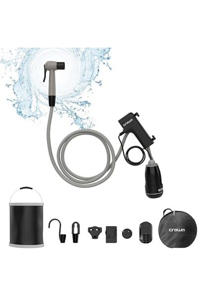 CROWNLINE Portable Bidet, 8L Foldable Bucket, Rechargeable 10,000mAh Battery, High-Pressure Water Fl