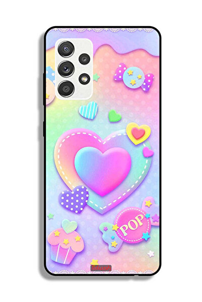 Tolwak Samsung Galaxy M32 5G Protective Case Cover Pop Hearts Art