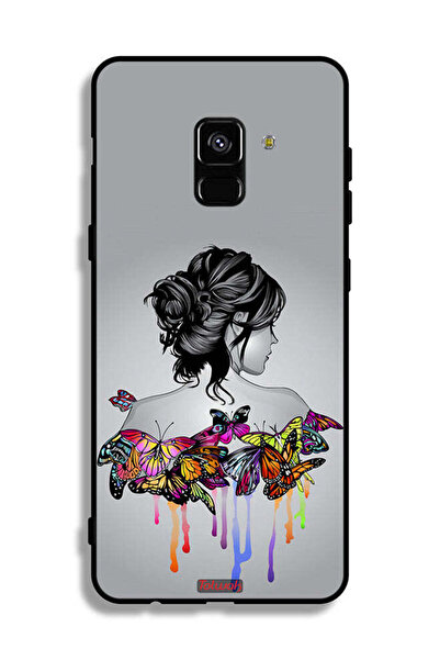 Tolwak غطاء حماية لهاتف سامسونج جالاكسي A8 بلس (2018) برسومات فراشات وفتاة فن...