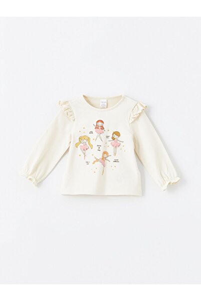 LC Waikiki LCW baby Crew Neck Long Sleeve Printed Baby Girl Blouse and Leggings 2 Pieces Set