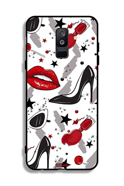 Tolwak غطاء حماية لهاتف سامسونج جالاكسي A6 بلس (2018) برسومات أحمر الشفاه وال...