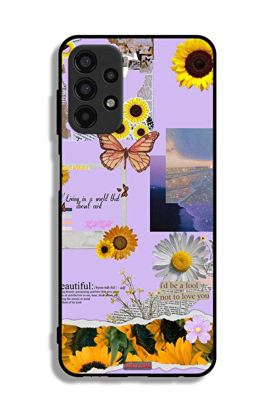 Tolwak Samsung Galaxy A13 4G Protective Case Cover Beautiful Sunflower Stickers