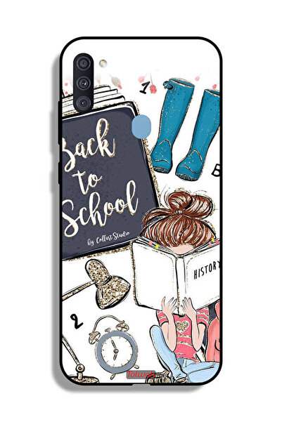 Tolwak غطاء حماية لهاتف Samsung Galaxy A11 - فتاة العودة إلى المدرسة تقرأ الت...