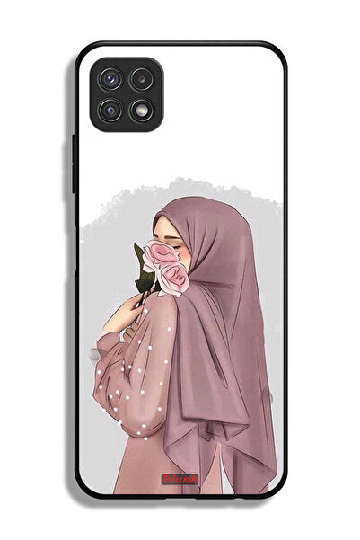 Tolwak غطاء حماية لهاتف سامسونج جالاكسي A22 5G برسومات فتاة تحمل ورودًا