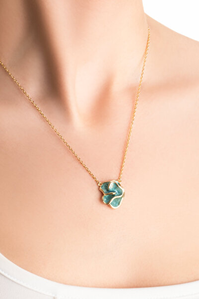 So CHIC... Venedik Çiçeği 18 Ayar Sarı Altın Kaplama 45 Cm Gümüş Kolye