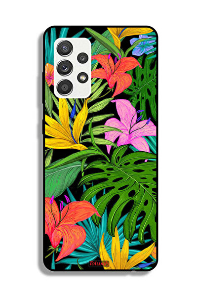 Tolwak غطاء حماية لهاتف سامسونج جالاكسي A32 5G بنقشة زهور استوائية وأوراق شجر